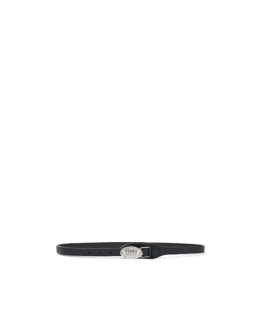 Fendi White Selleria Logo Buckle Belt