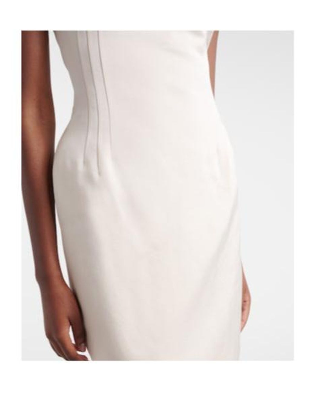 Magda Butrym White Lace-Trimmed Cotton And Silk Midi Dress