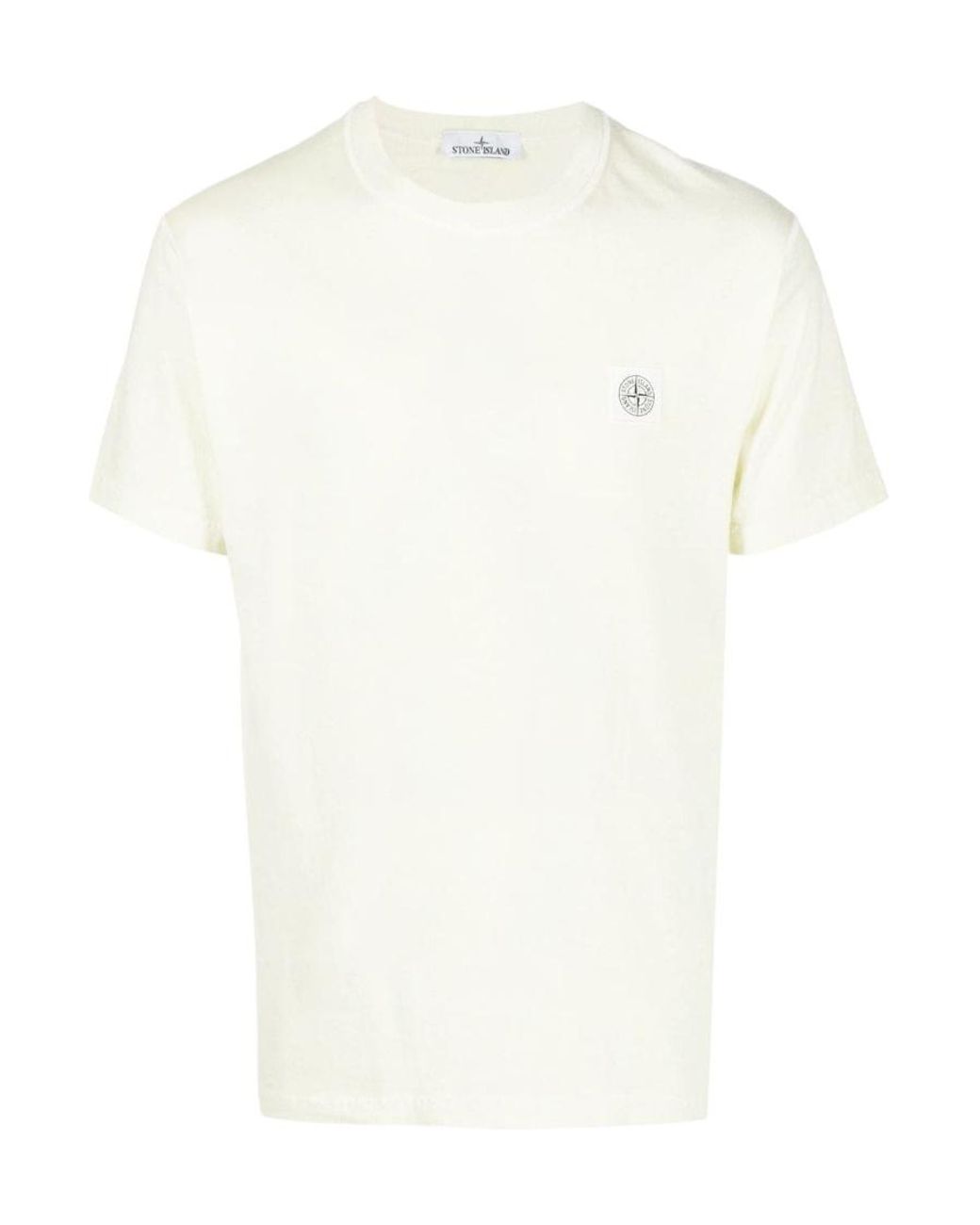 Stone Island White Logo-Print Short-Sleeved T-Shirt for men