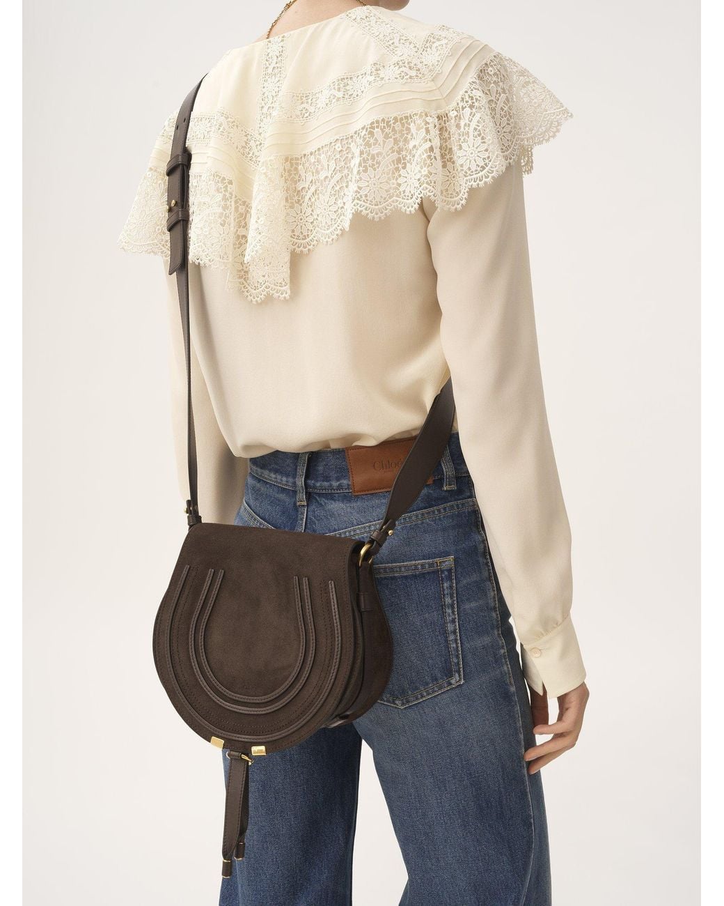 Chloé Black Chloé Marcie Foldover Top Crossbody Bag