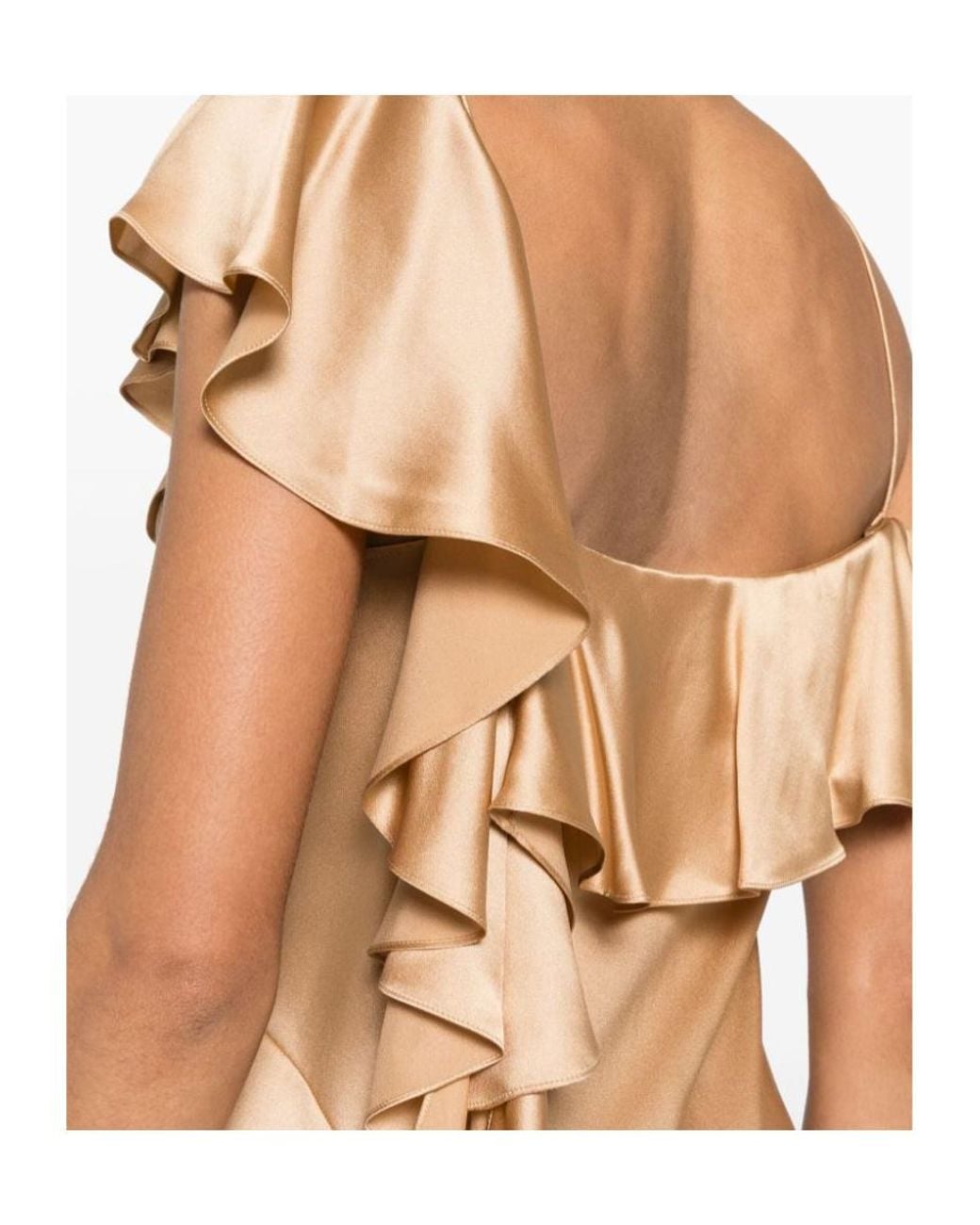 Céline Metallic Asymmetric Lingerie Dress