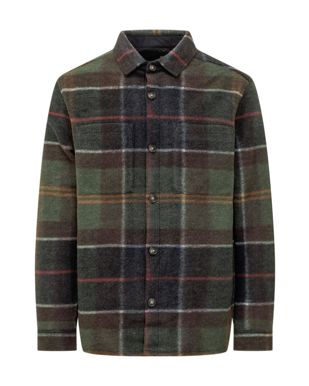 Barbour Black Brushed Check Overshirt for men
