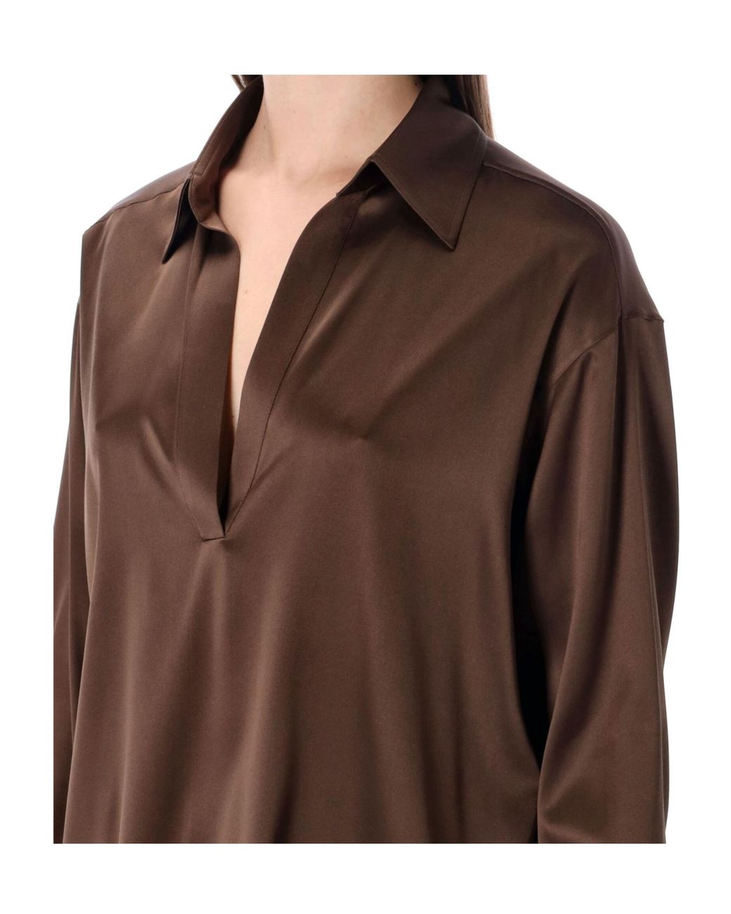 Tom Ford Brown Satin Blouse