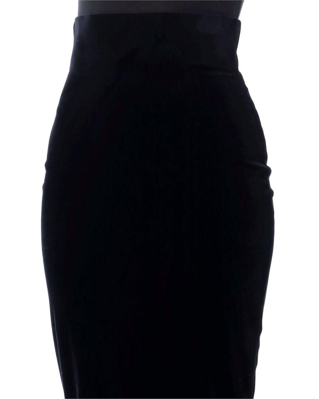 Alberta Ferretti Black High-Waist Midi Skirt
