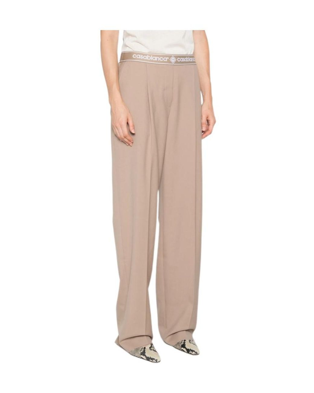 Casablanca Natural Elastic-Waist Casual Trousers