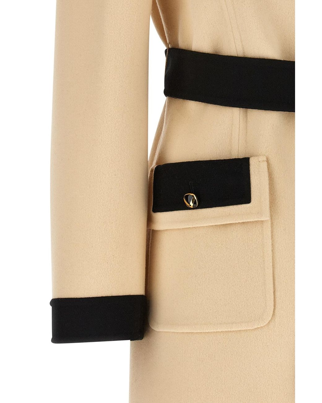 Valentino Natural Buttoned Belted Coat