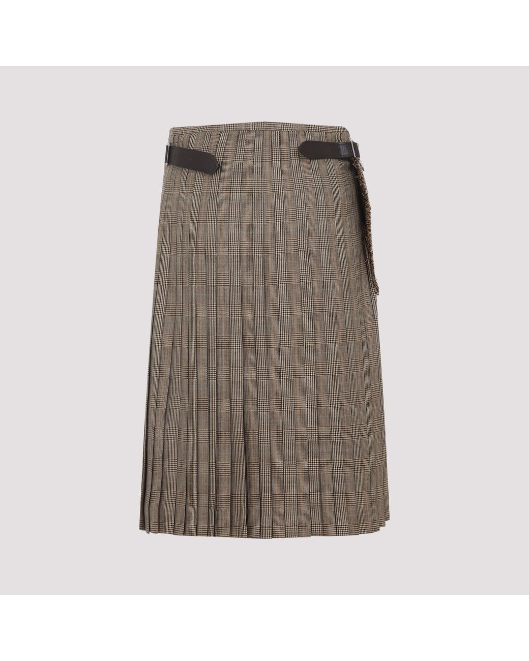 Phoebe Philo Brown Belted Pleated Mini Skirt