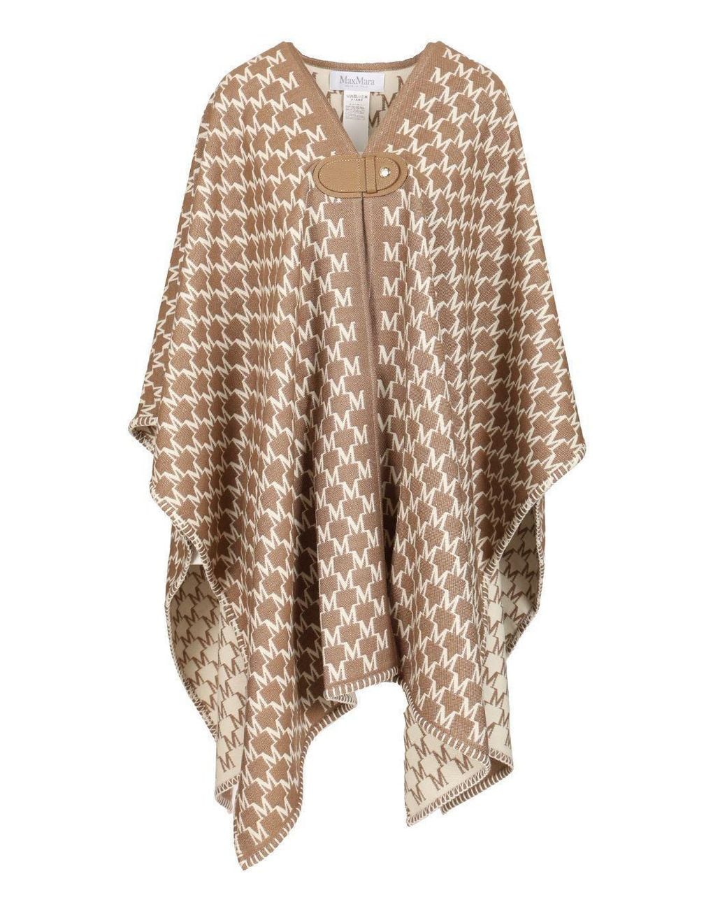Max Mara Natural Editti All-Over Patterned Cape