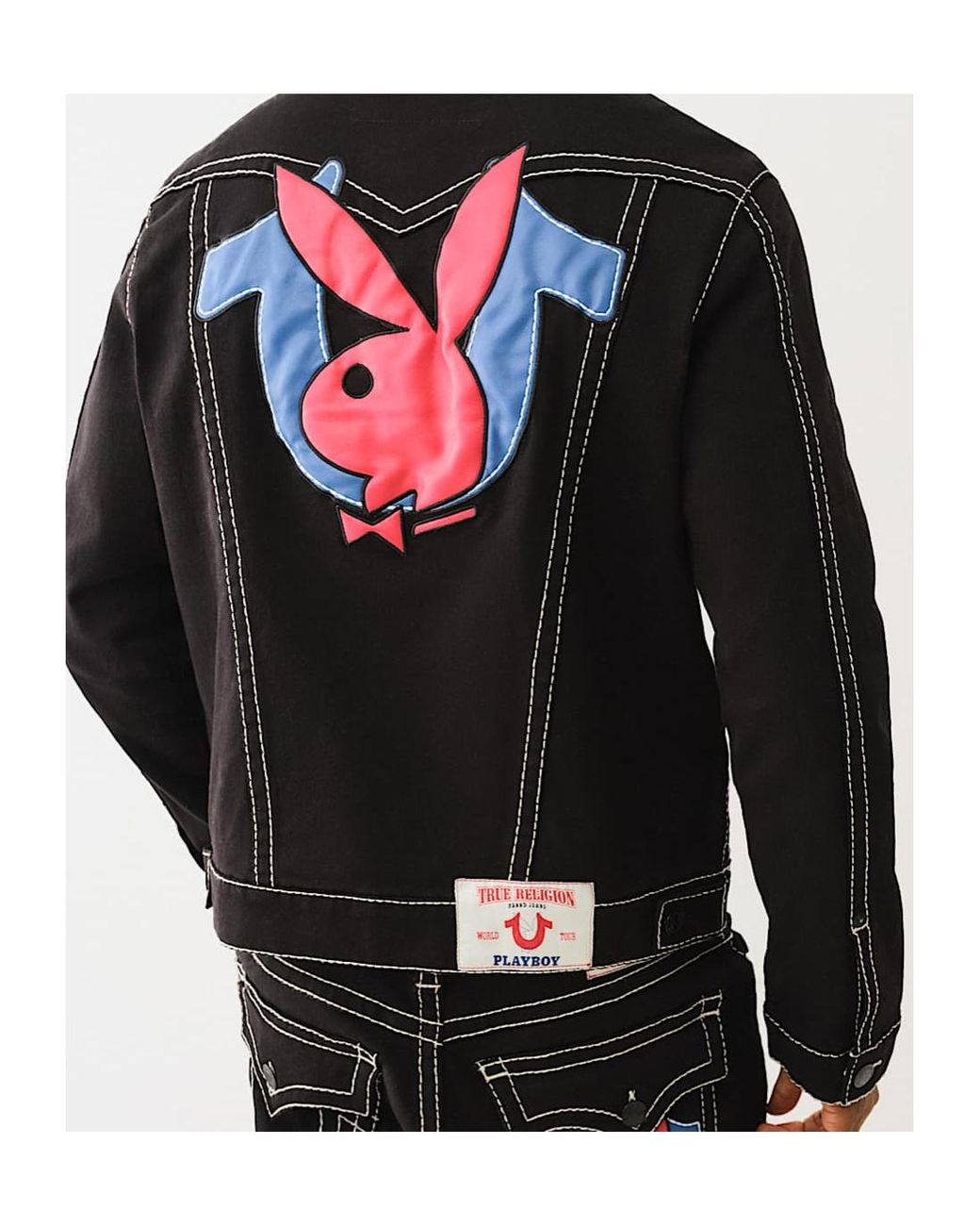 TRUE RELIGION Playboy X Jimmy Big T Jacket in Black for Men | Lyst