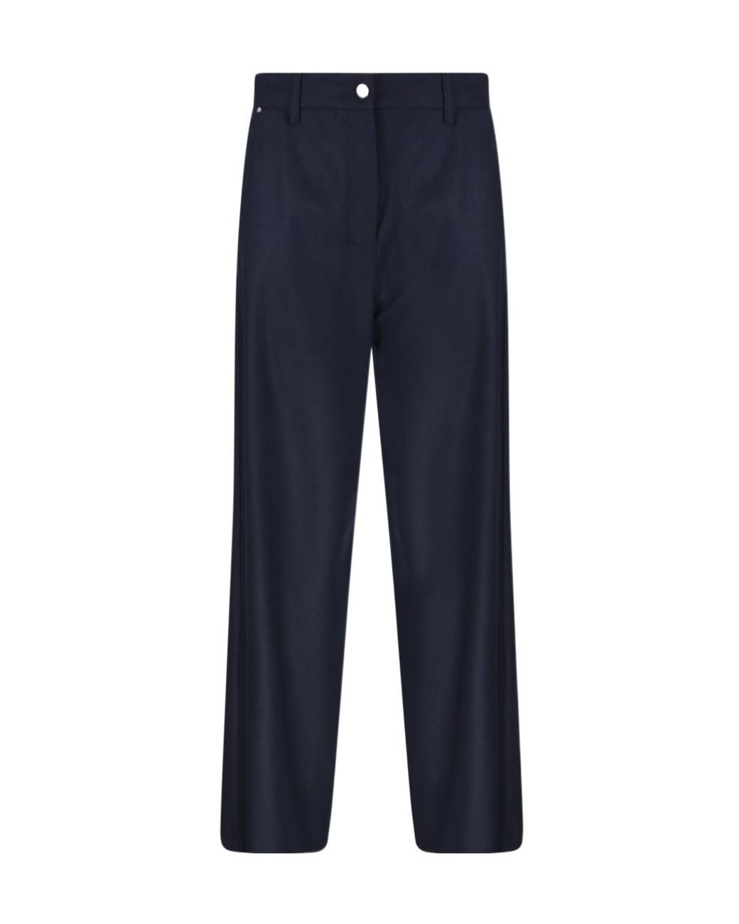 Max Mara Blue 'S Button Detailed Straight Leg Trousers