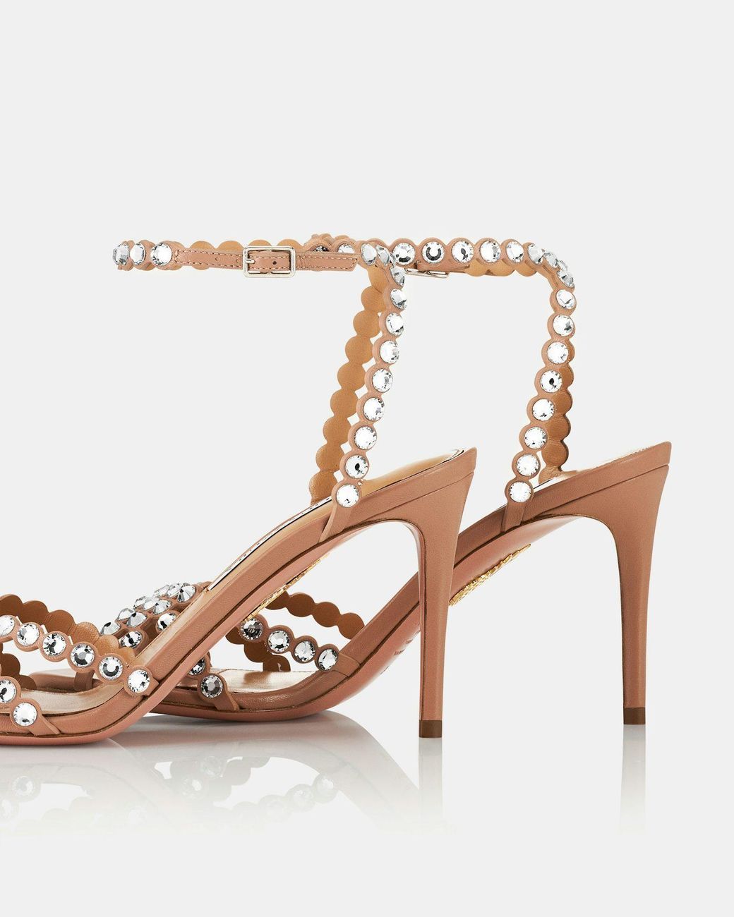 Aquazzura Metallic Tequila Embellished Heeled Sandals