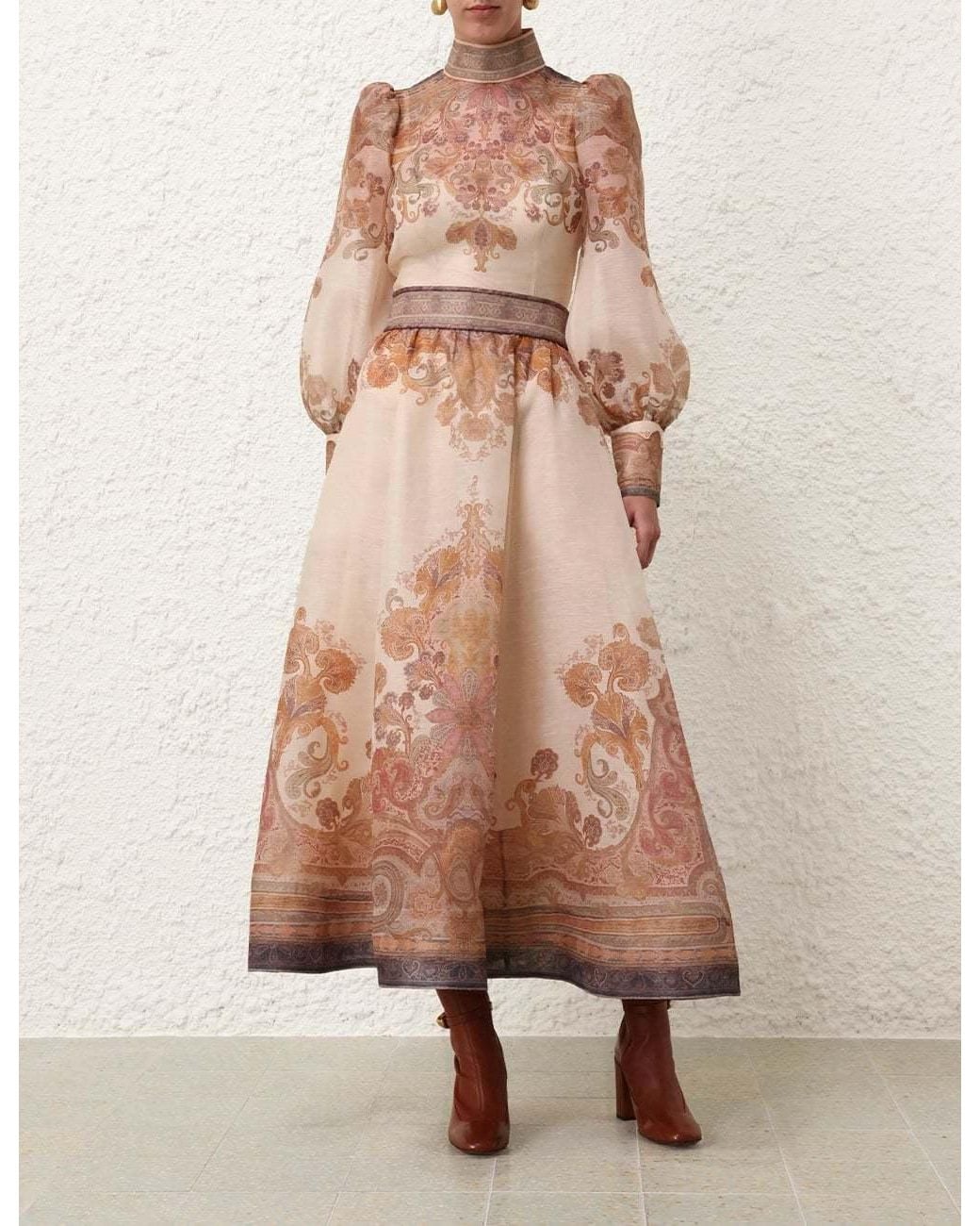 Zimmermann Multicolor Illustration Midi Skirt