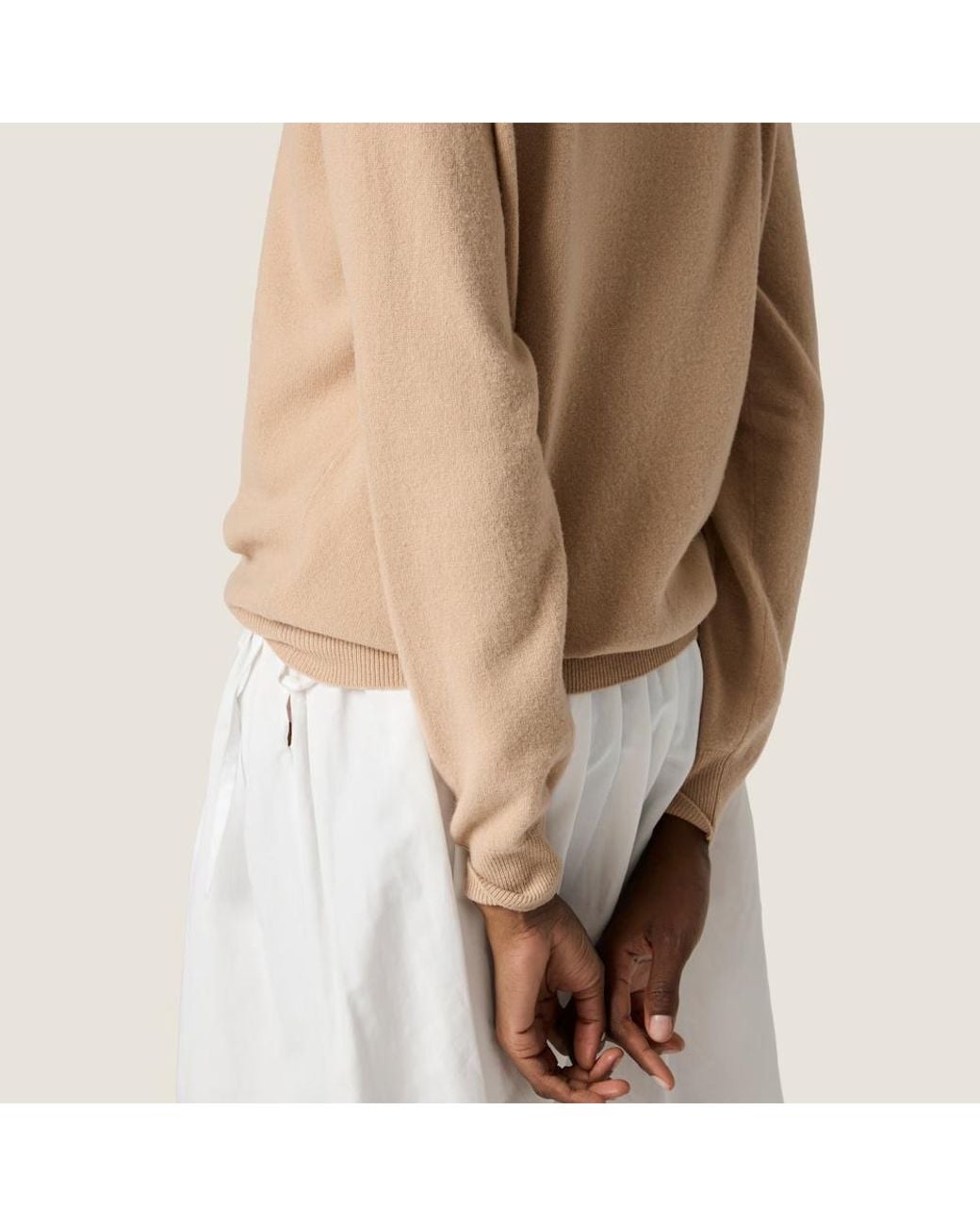 Miu Miu Natural Wool And Cashmere Polo Sweater