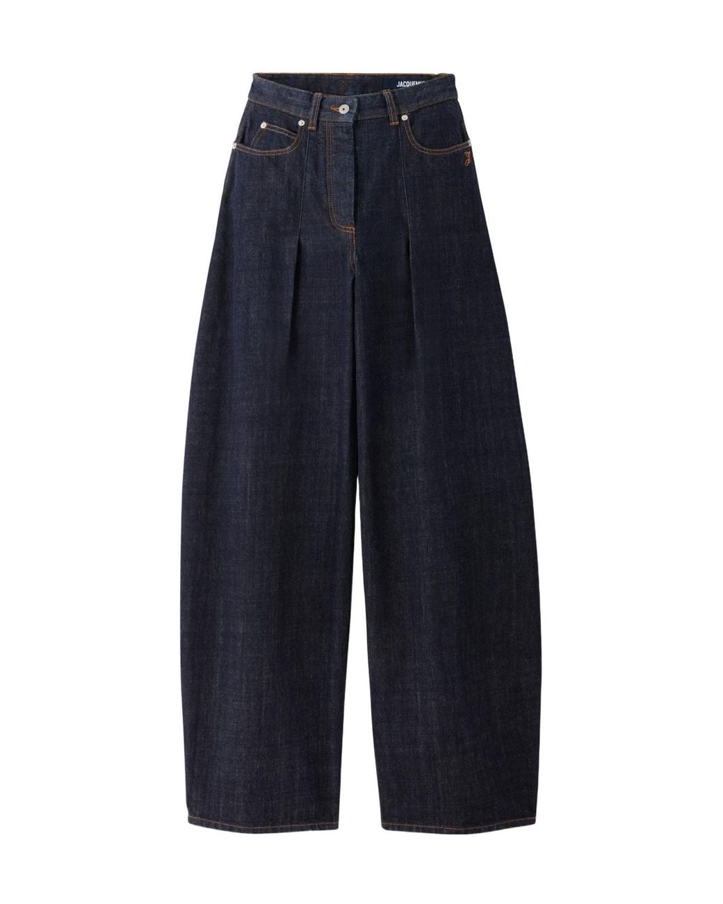 Jacquemus Blue High-Waisted Curved Leg Jeans