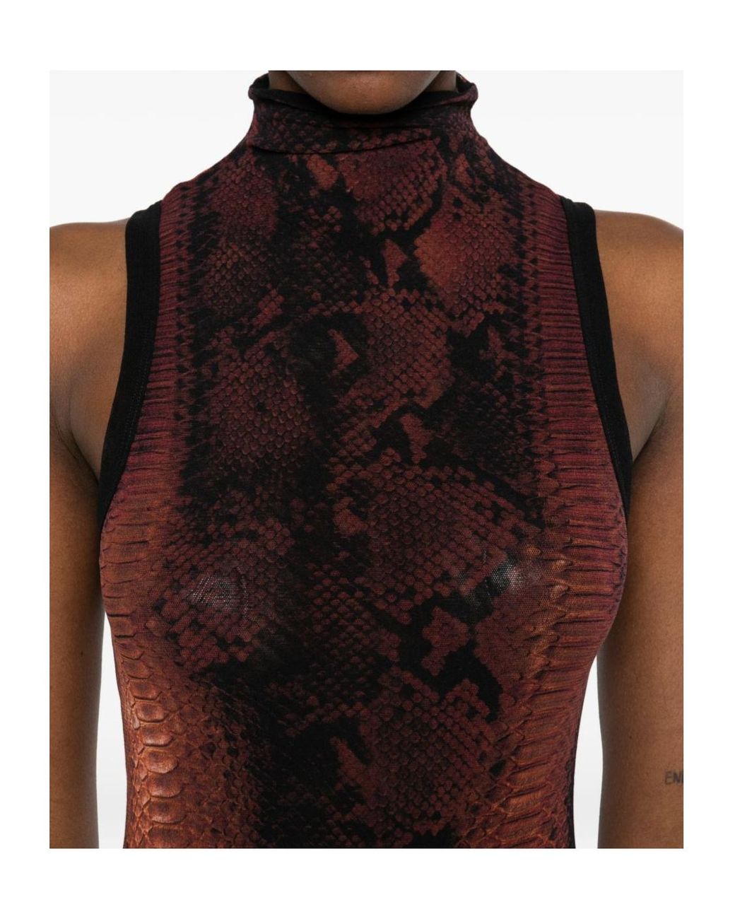 Jean Paul Gaultier Purple Snakeskin High-Neck Mini Dress