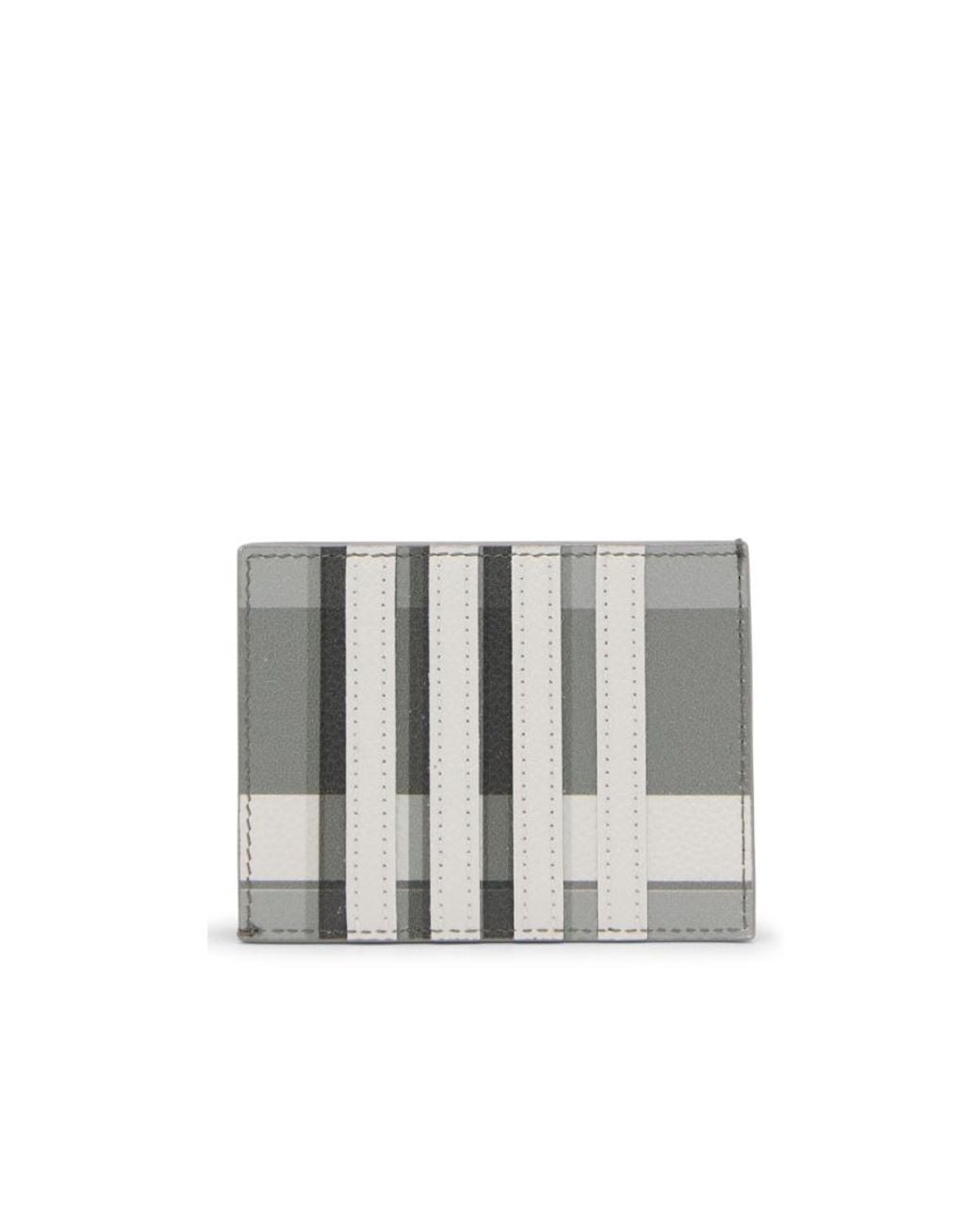 Thom Browne Black Logo-Tag Check-Pattern Cardholder for men