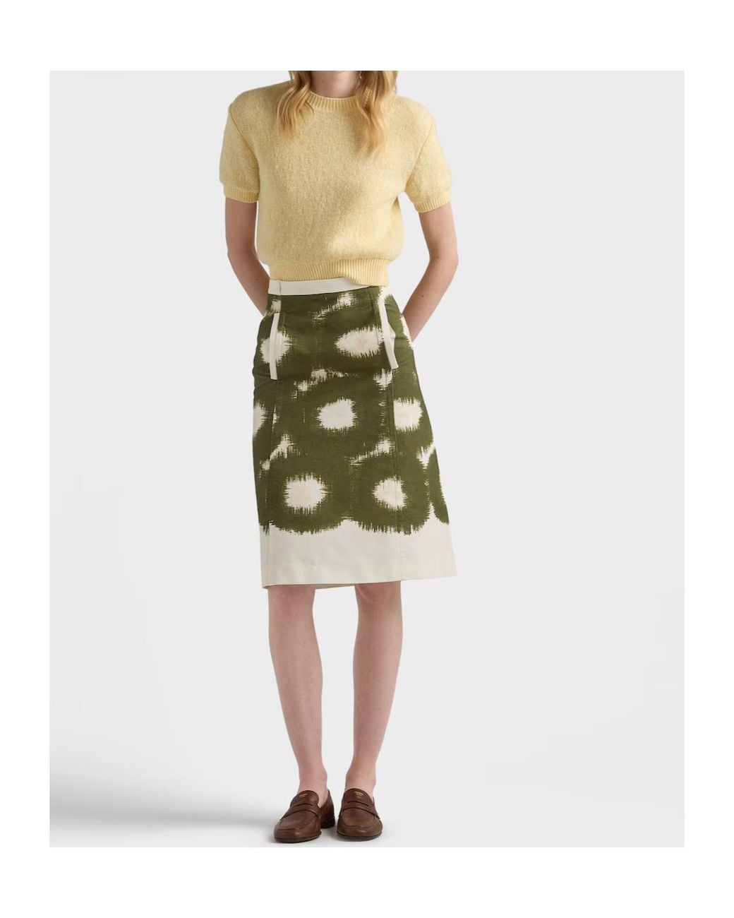 Prada Green Printed Canvas Skirt