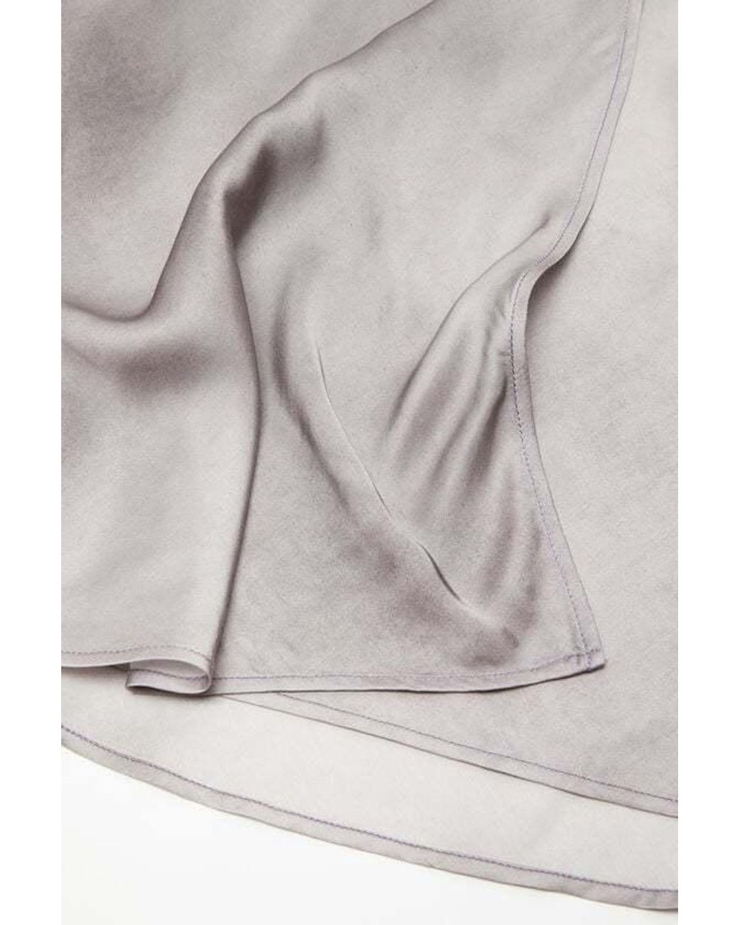 Acne Gray Satin Wrap Midi Skirt