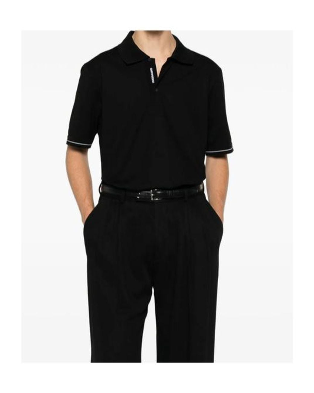 Ferragamo Black Short Sleeve Polo Shirt for men