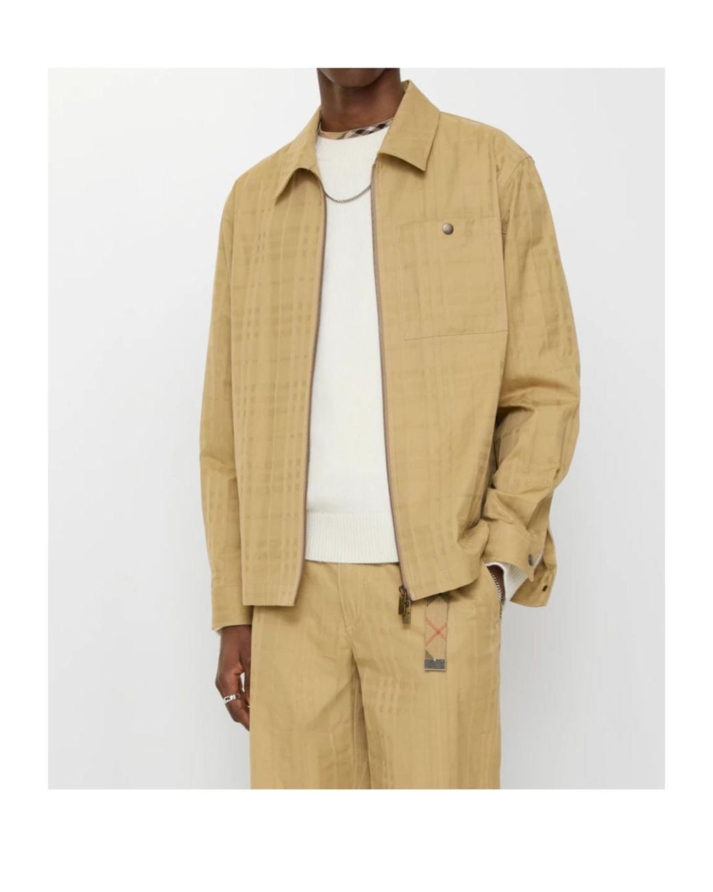 Burberry Natural Check Zip-Up Overshirt for men