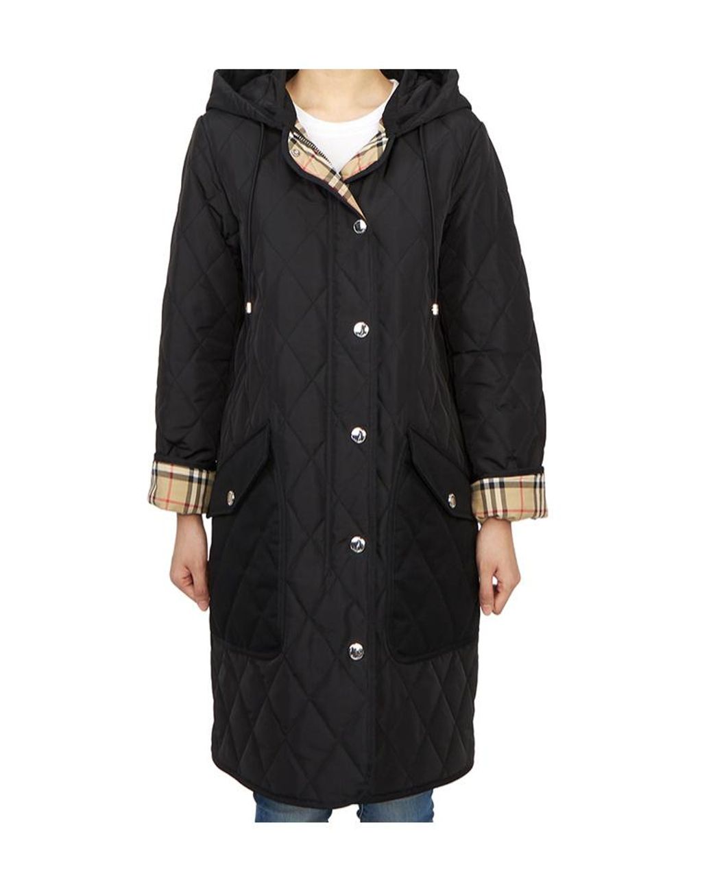 Burberry Black Quilted Hooded Jacket