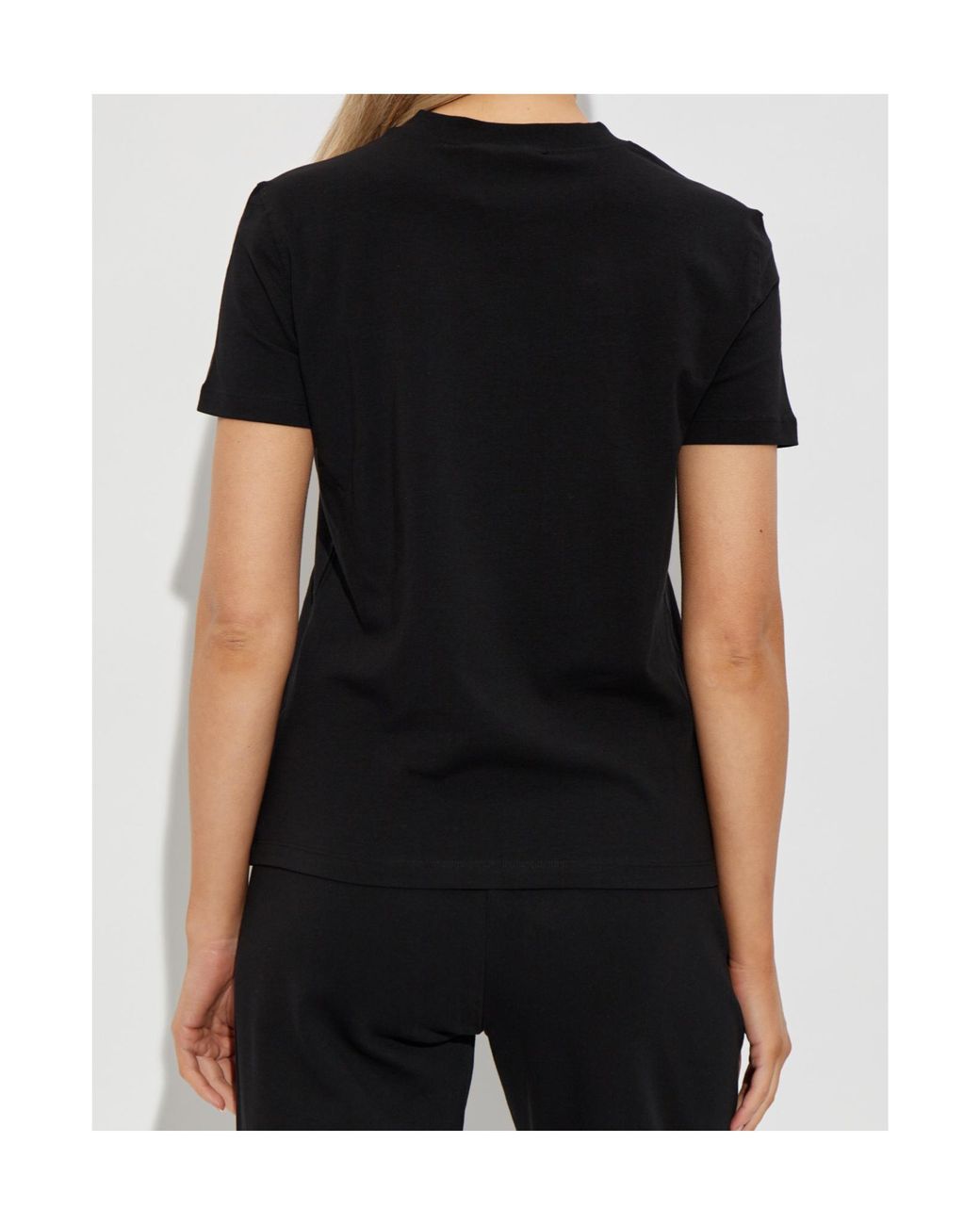 Versace Jeans Black Couture Rhinestone Embellished Crewneck T-Shirt