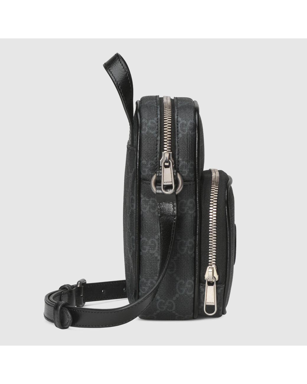 Gucci Black Logo-Patch Zip-Fastening Backpack for men