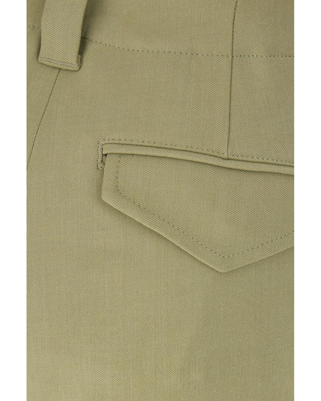 AMI Green Faille High-Waist Knee-Length Shorts