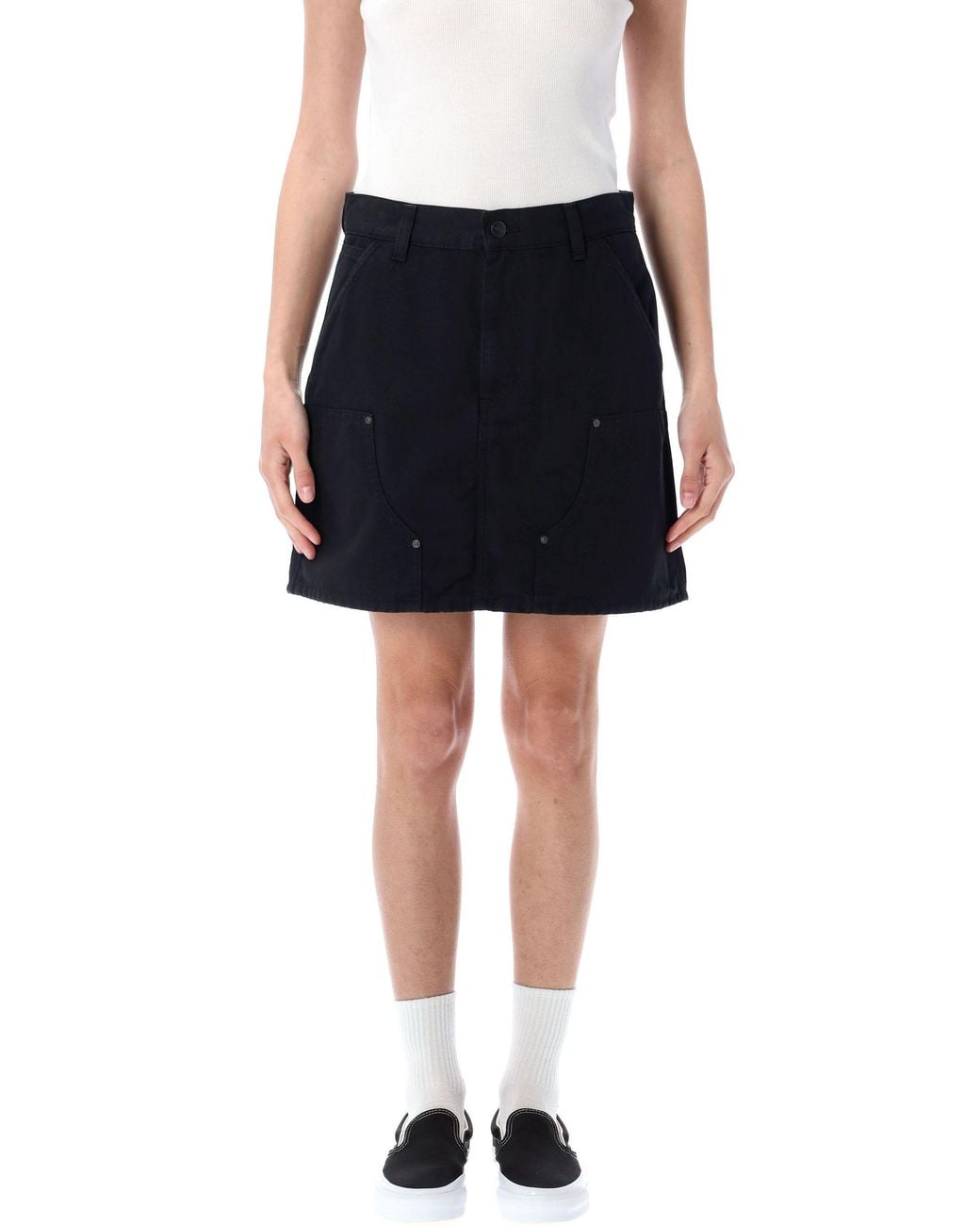 Carhartt Black Logo-Patch Mini Skirt