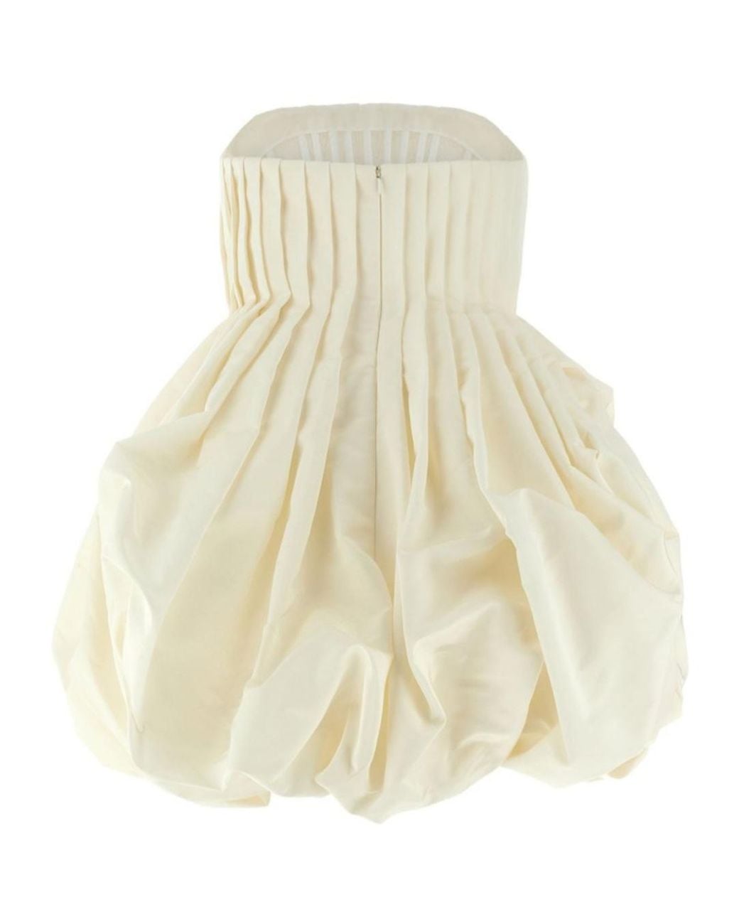 Carolina Herrera Natural Pleated Bubble Mini Dress