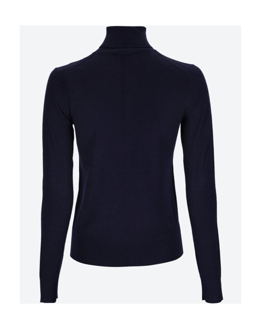 Chloé Blue Chloé Logo Embroidered Turtleneck Knit Jumper