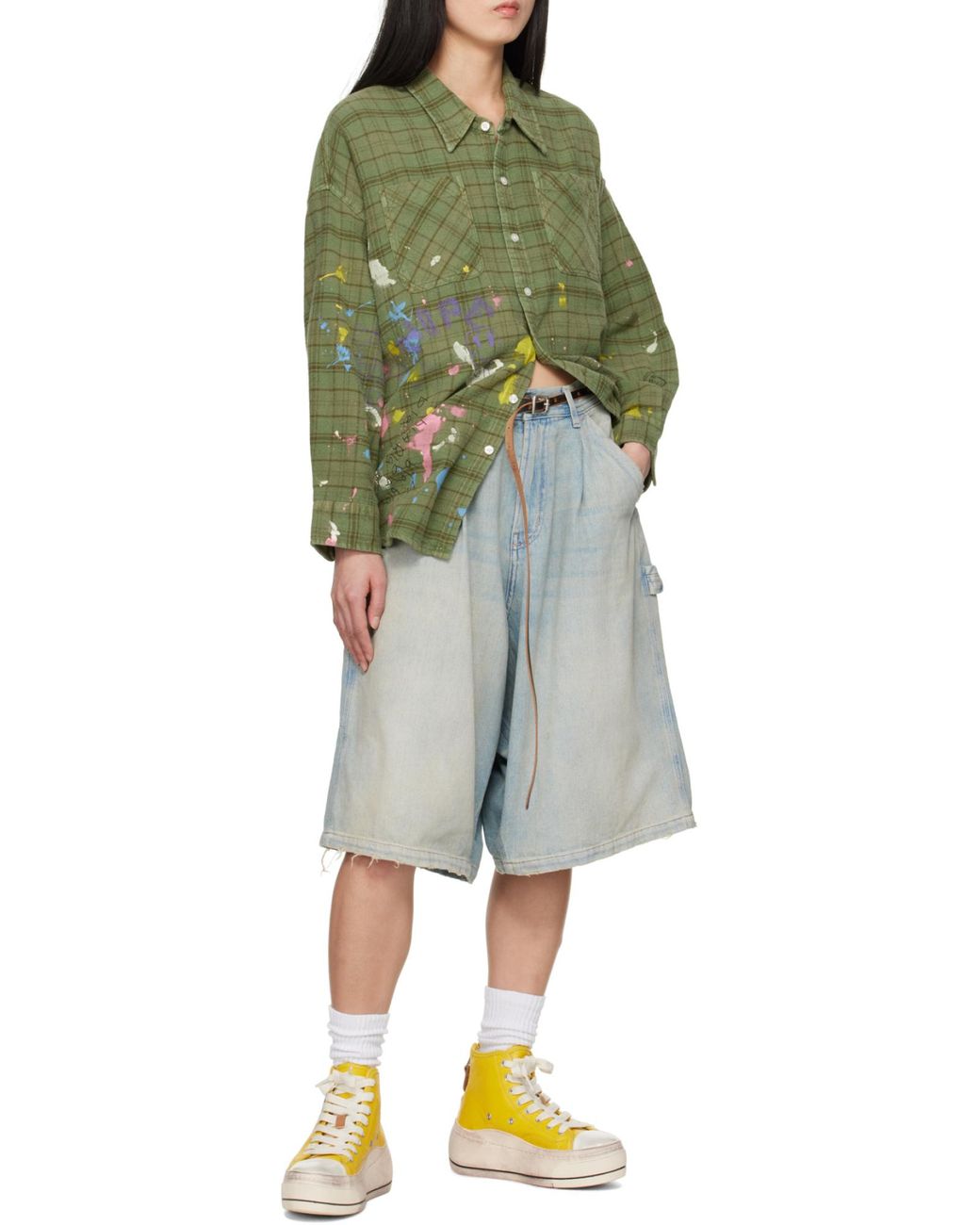 R13 Yellow Kurt High Top Sneakers