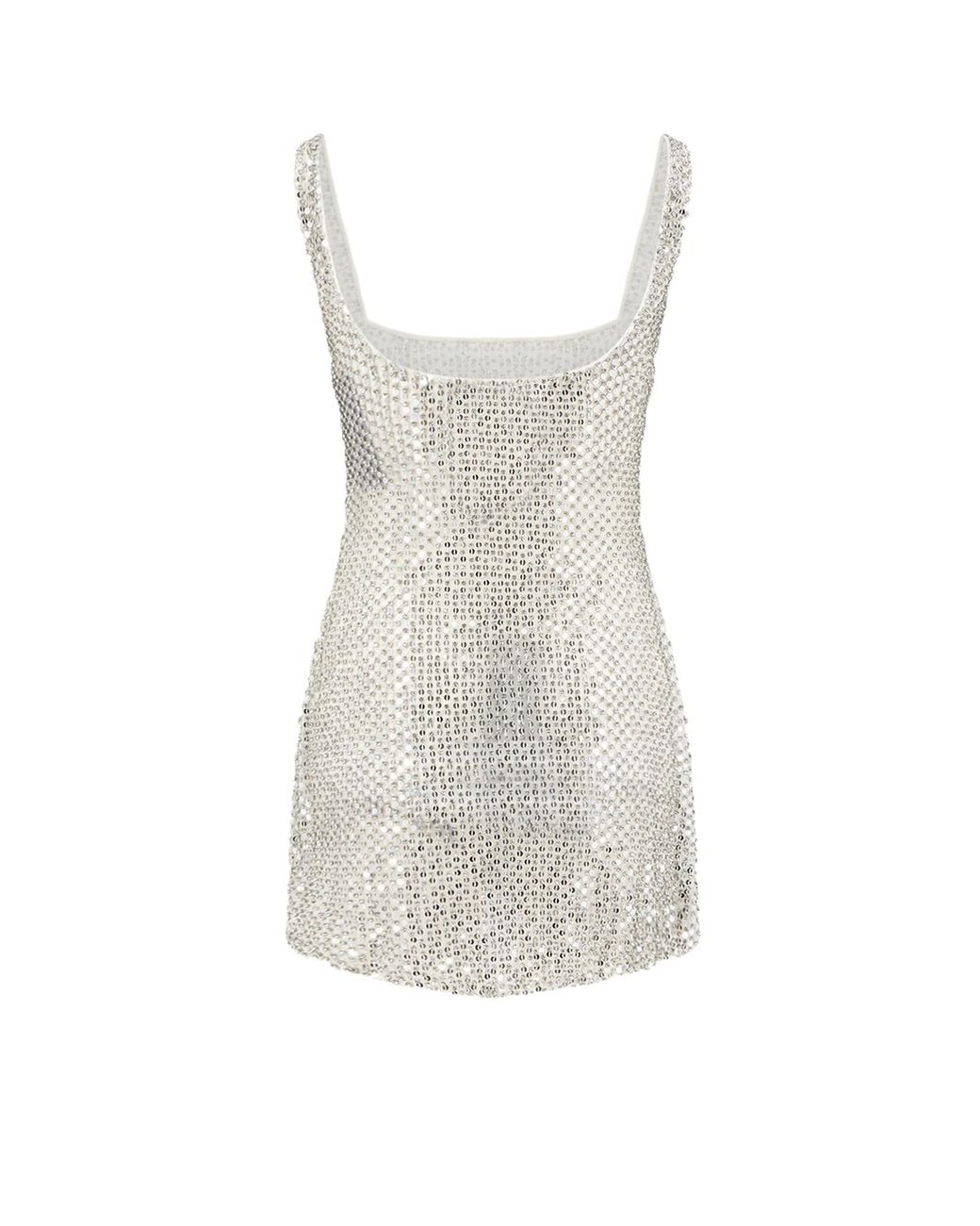 retroféte Gray Retrofete Rhinestone Sequin Mini Dress