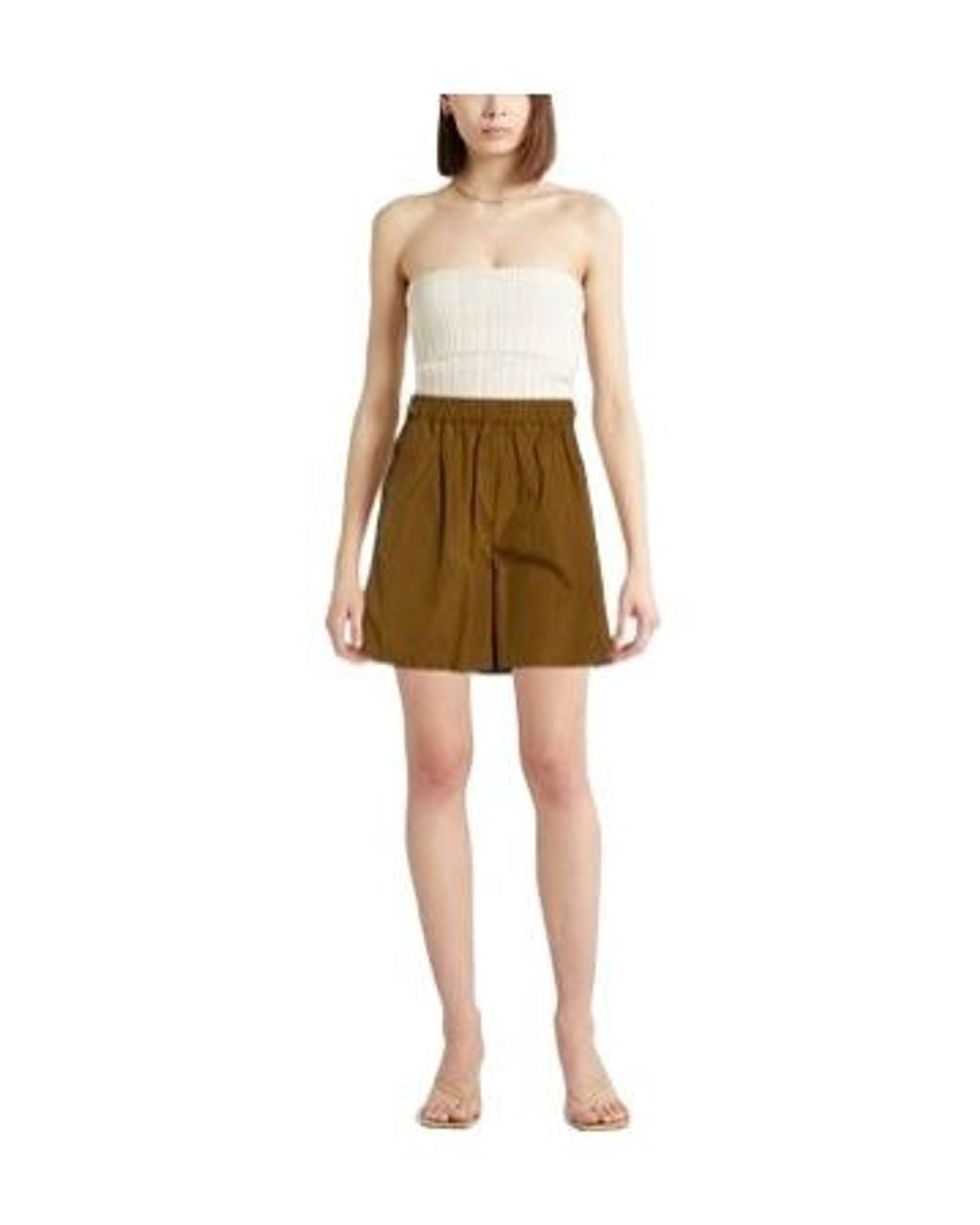 Max Mara Natural Elastic-Waist Wide-Leg Shorts