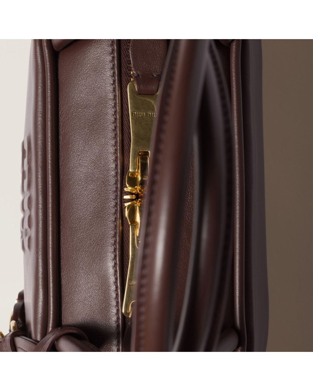 Miu Miu Brown Beau Zipped Shoulder Bag