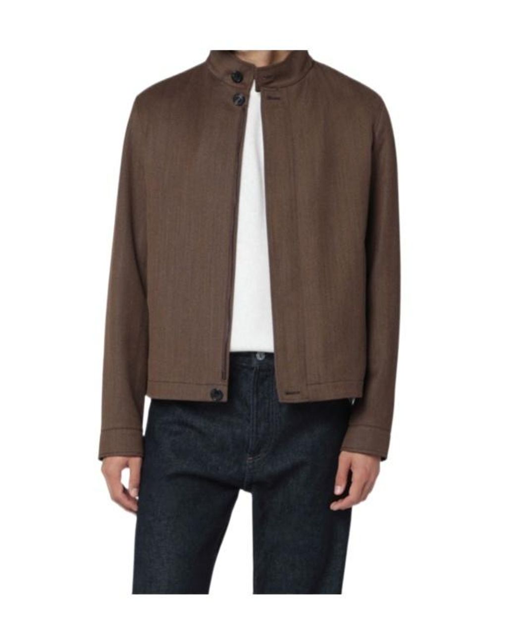 Zegna Brown Long-Sleeved Straight-Hem Jacket for men
