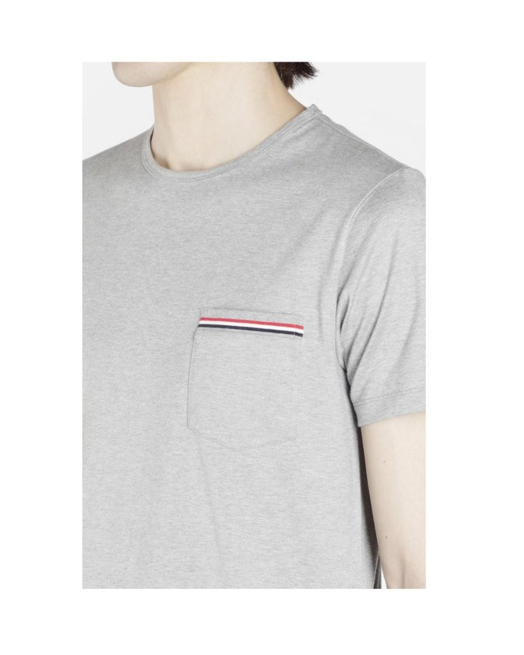Thom Browne Gray Jersey Pocket T-Shirt for men