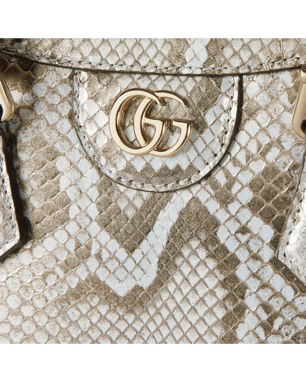 Gucci Diana Mini Python Tote Bag in Metallic | Lyst UK