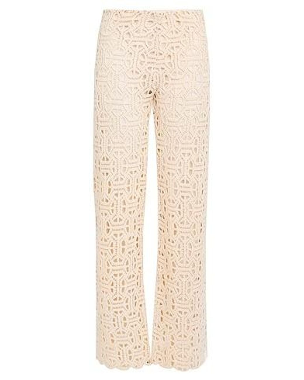 MAX&Co. Natural Solid Color Straight-Leg Pants