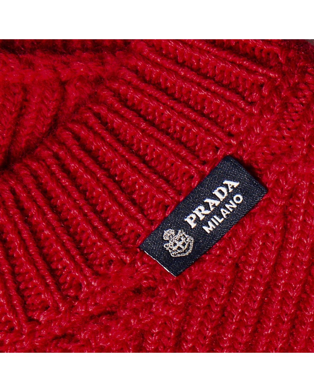 Prada Red Fitted Midsleeve Knit Top