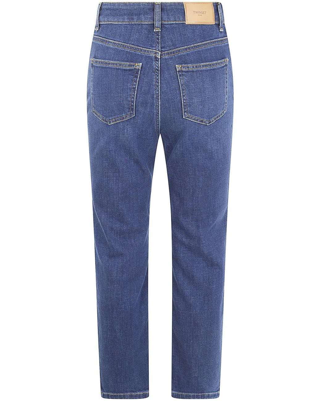 Twinset Blue Five-Pocket Cropped Jeans