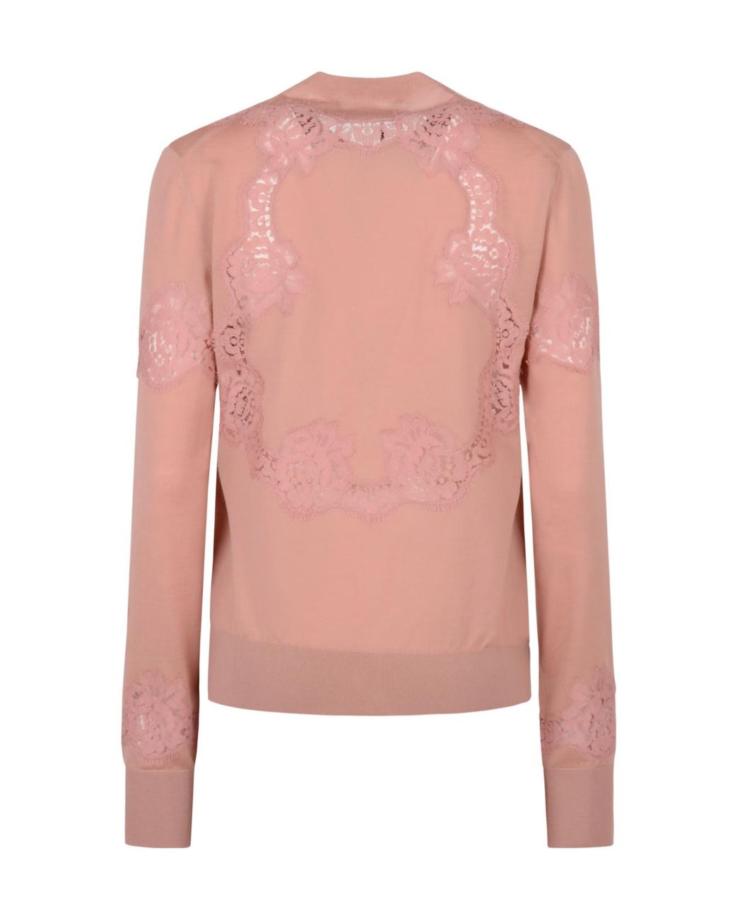 Dolce & Gabbana Pink Lace Detailed Top