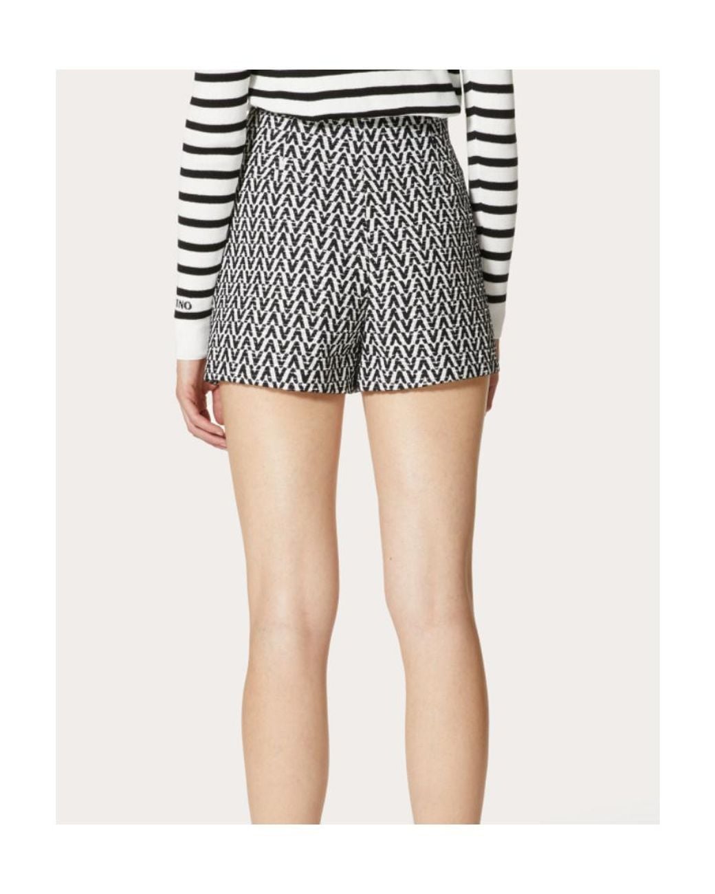 Valentino Black Logo-Jacquard Shorts