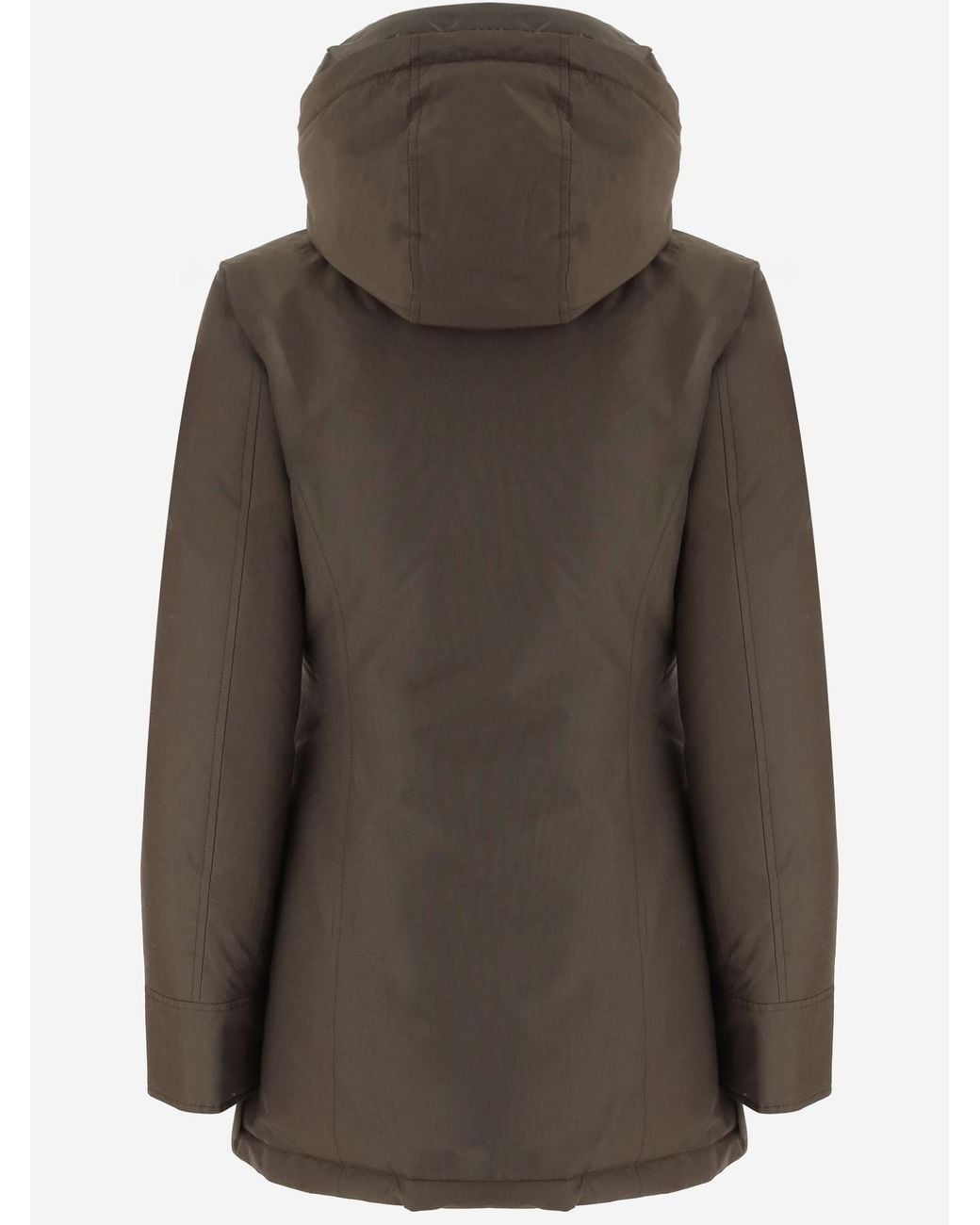 Woolrich Brown Hooded Zip-Front Coat