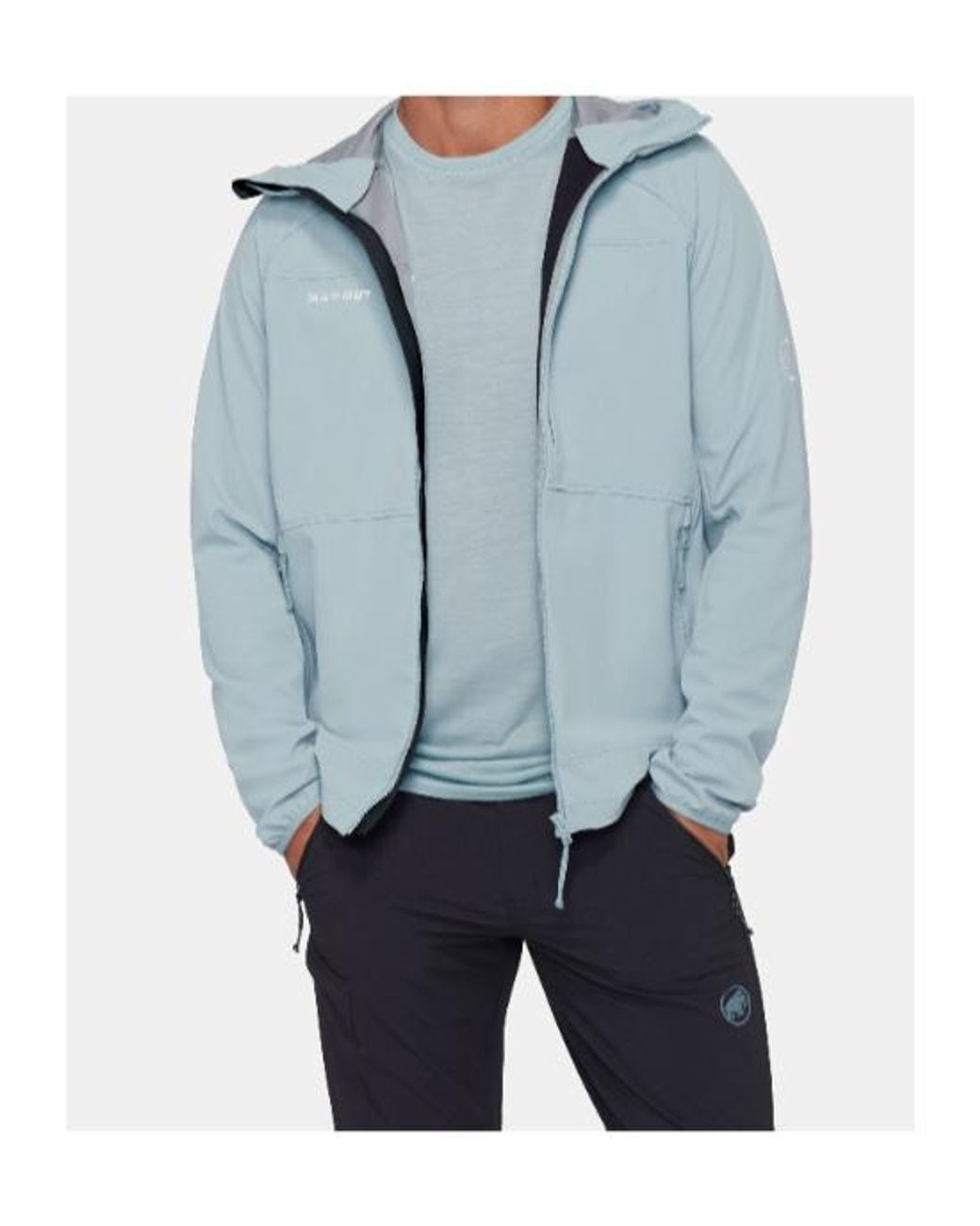 Mammut Blue Hooded Raglan-Sleeve Jacket for men