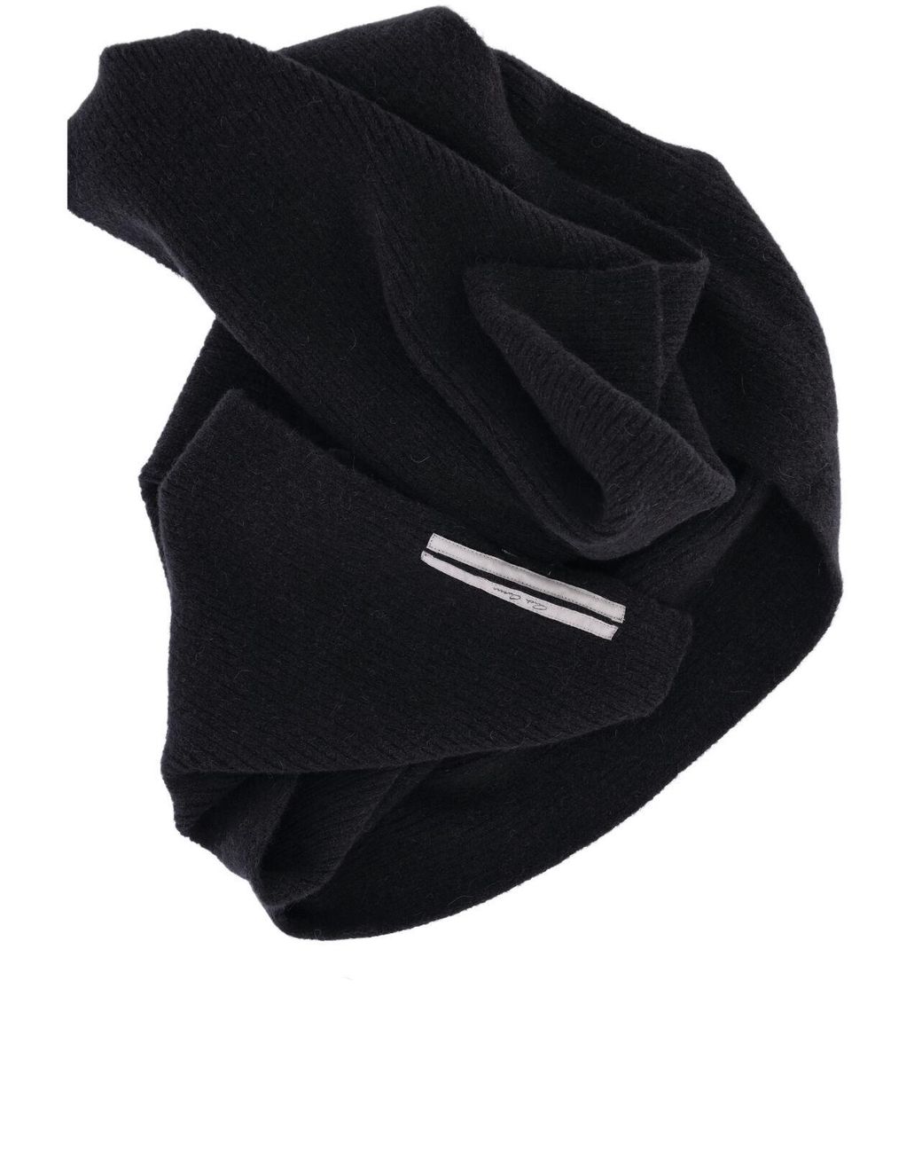 Rick Owens Blue Rectangular Ribbed Scarf for men