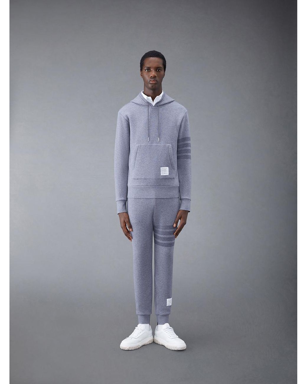 Thom Browne Black Four Bar Drawstring Joggers for men