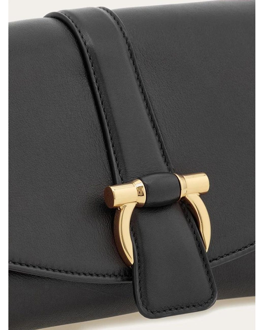 Ferragamo Black Ferragamo Front Flap Crossbody Bag
