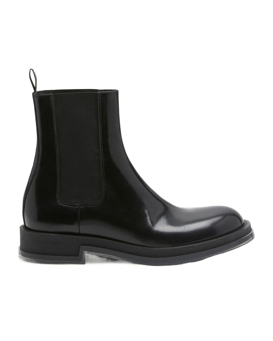 McQueen Black Round-Toe Ankle Boots for men