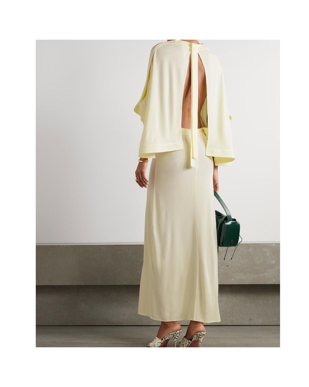 16Arlington Yellow Catius Open-Back Jersey Maxi Dress